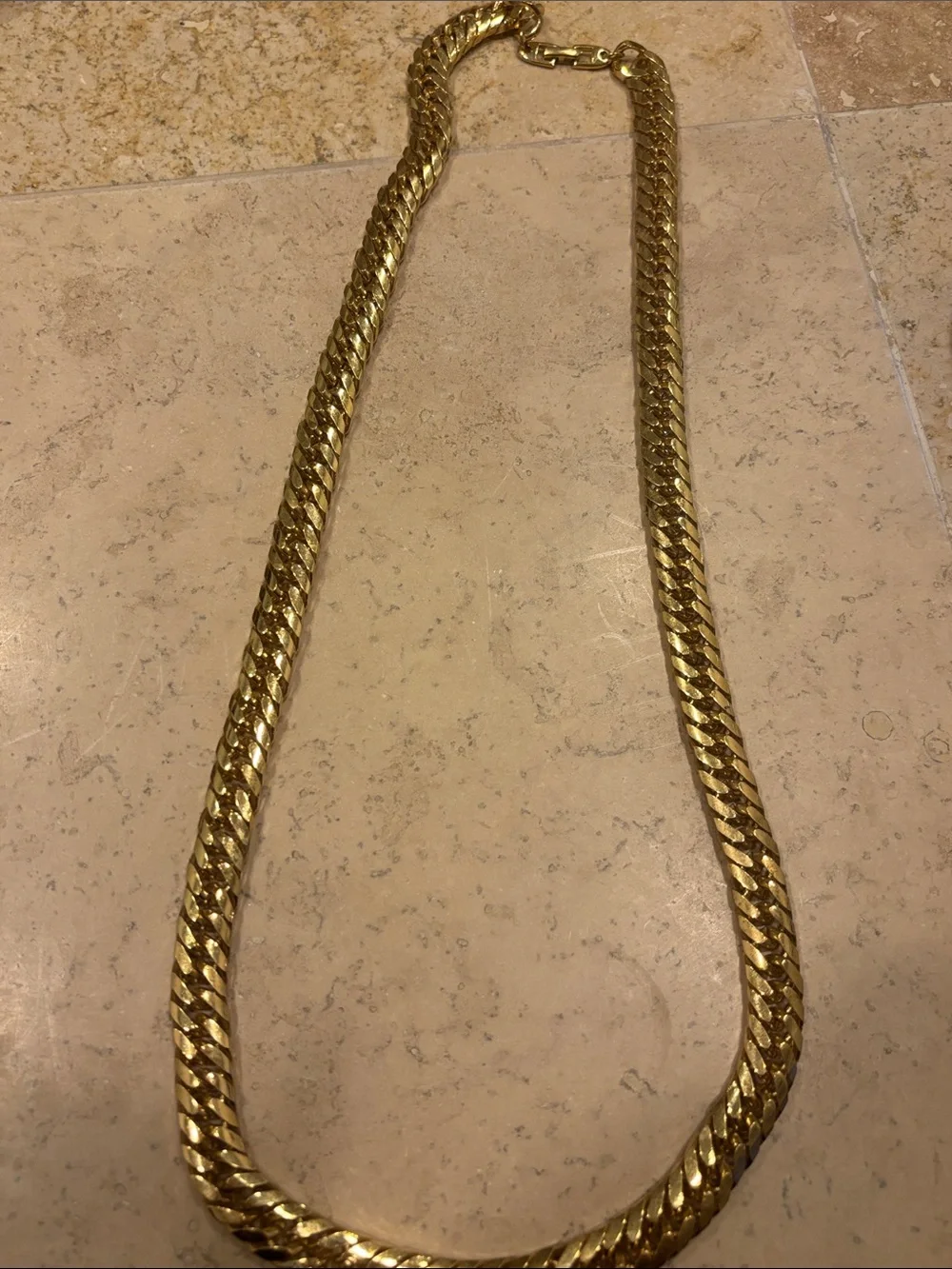 Gold-Tone Vintage Napier Cuban Link Chain Necklace